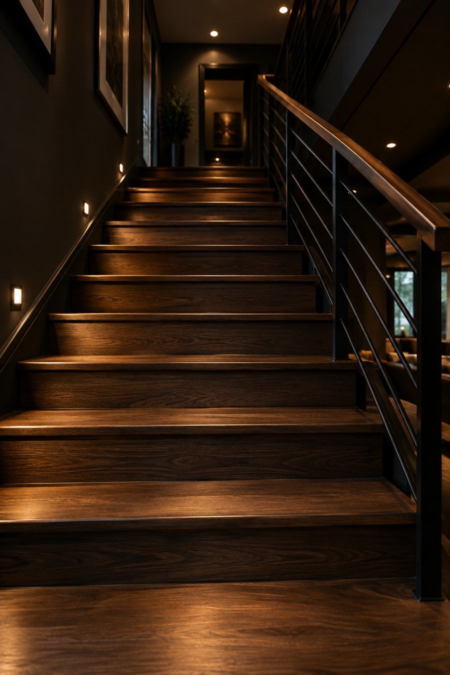 Hardwood staircase treads and risers